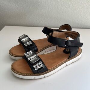 Clark’s Black Sandals with Rhinestone Embellishments